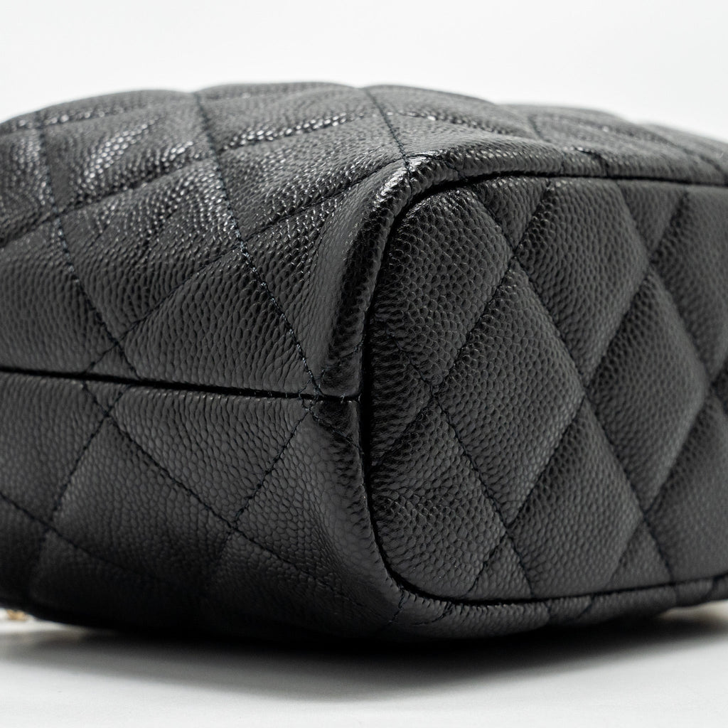 CHANEL 25C QUILTED HOBO BAG CAVIAR BLACK GHW (MICROCHIP)