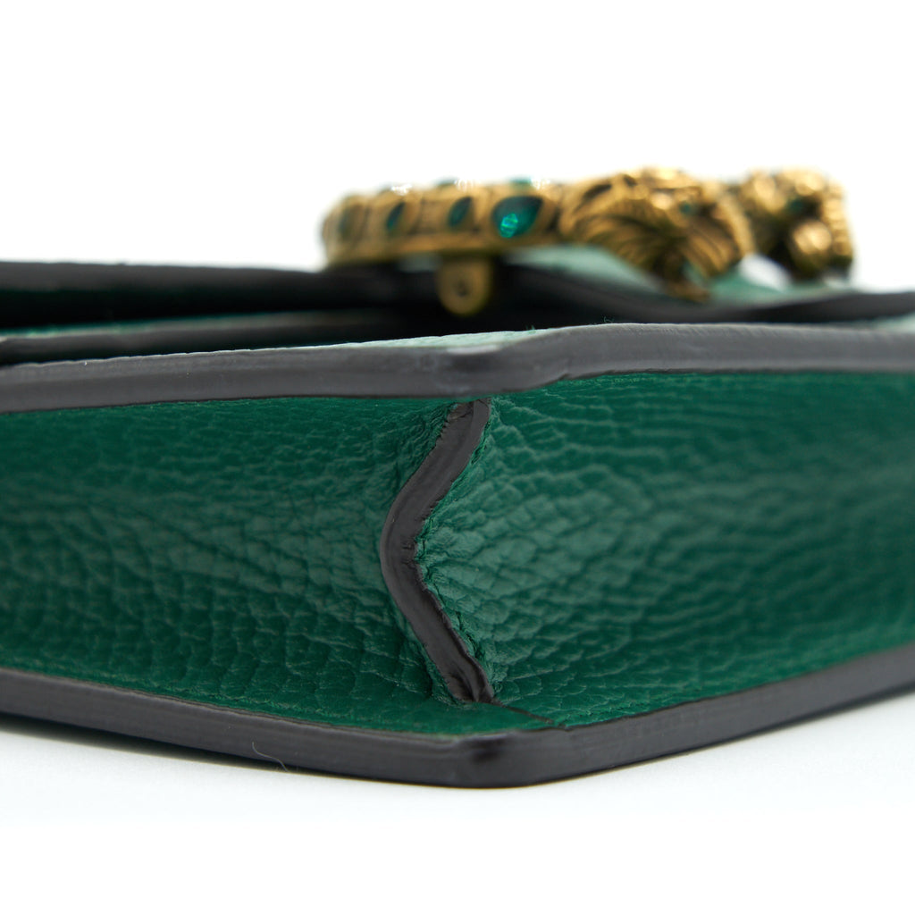 GUCCI DIONYSUS SUPER MINI BAG GREEN GOLD/SLIVER HARDWARE