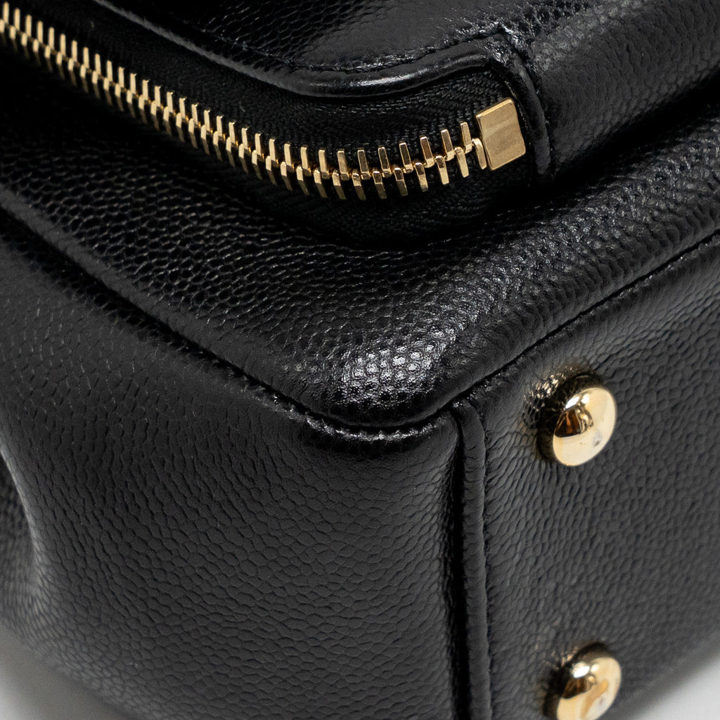 CHANEL SMALL BUSINESS AFFINITY CAVIAR BLACK LGHW