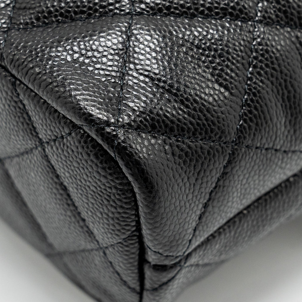 CHANEL 25C QUILTED HOBO BAG CAVIAR BLACK GHW (MICROCHIP)