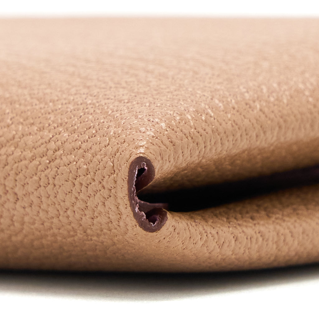 HERMES CALVI DUO CARD HOLDER CHEVRE MYSORE QUEBRACHO/MAUVE SYLVESTRE SHW