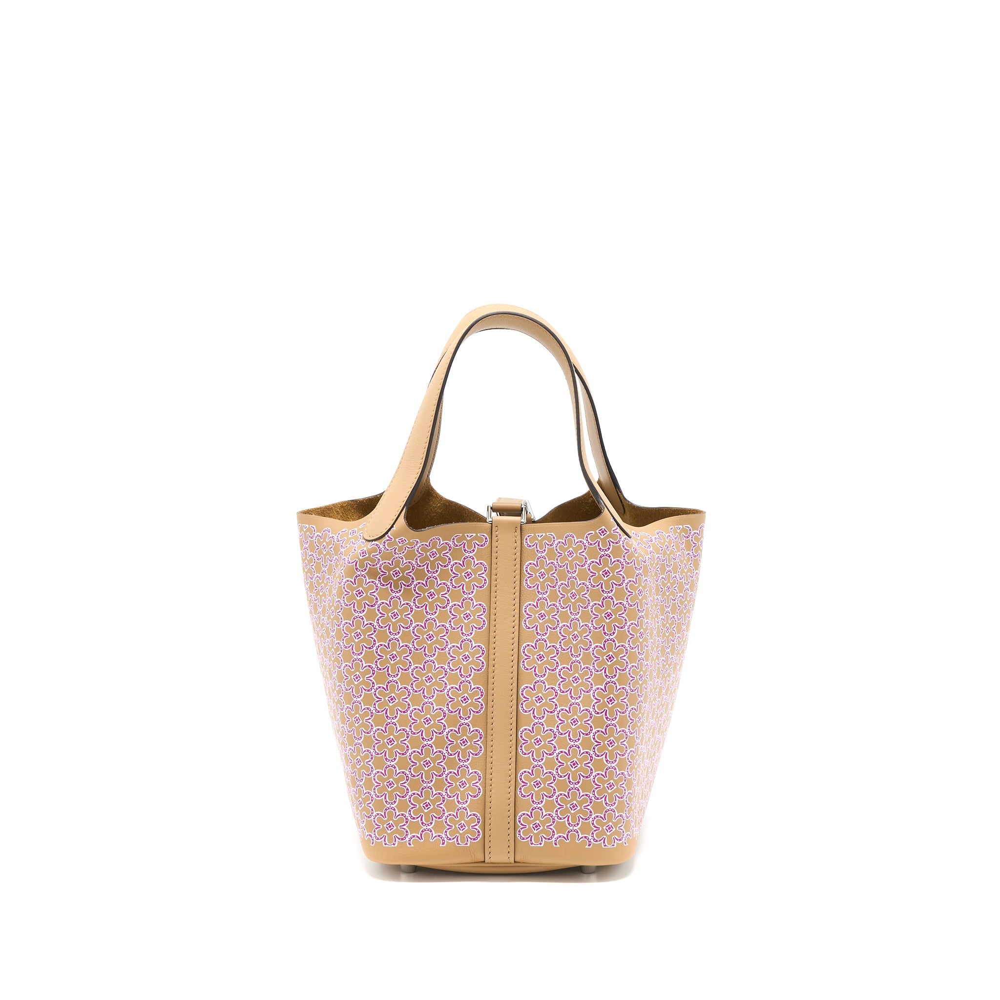 HERMES PICOTIN 18 LOCK BAG LUCKY DAISY SWIFT CHAI/ROSE/BLANC SHW