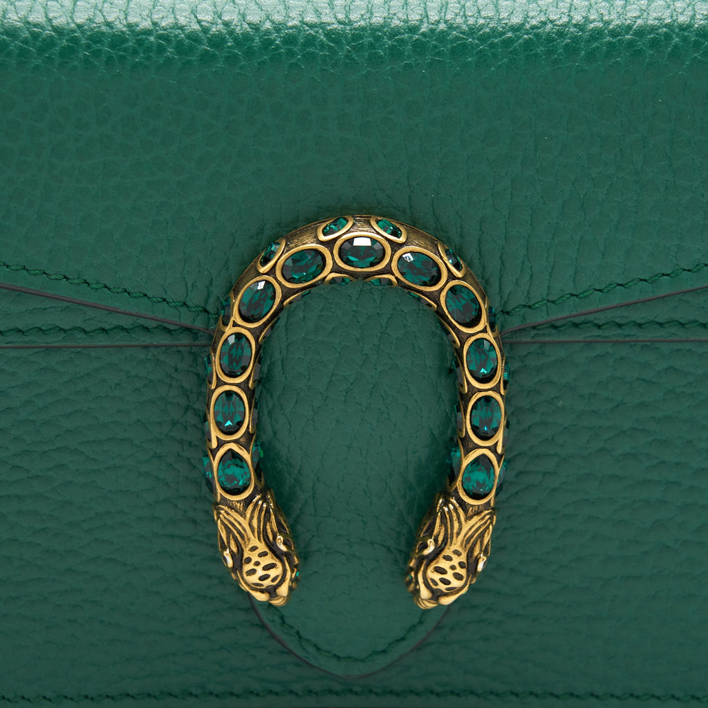 GUCCI DIONYSUS SUPER MINI BAG GREEN GOLD/SLIVER HARDWARE