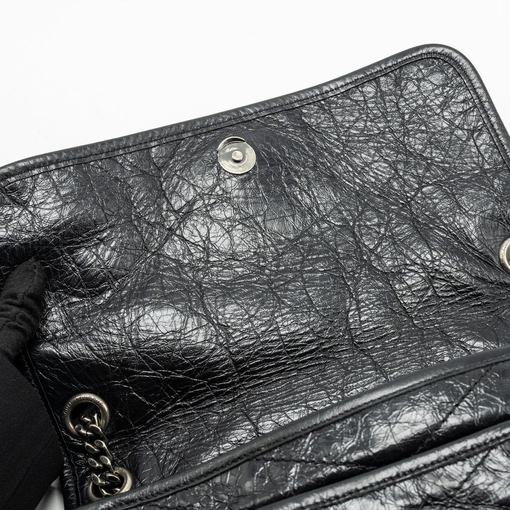 SAINT LAURENT/YSL MEDIUM NIKI BAG SHINY CALFSKIN BLACK SHW