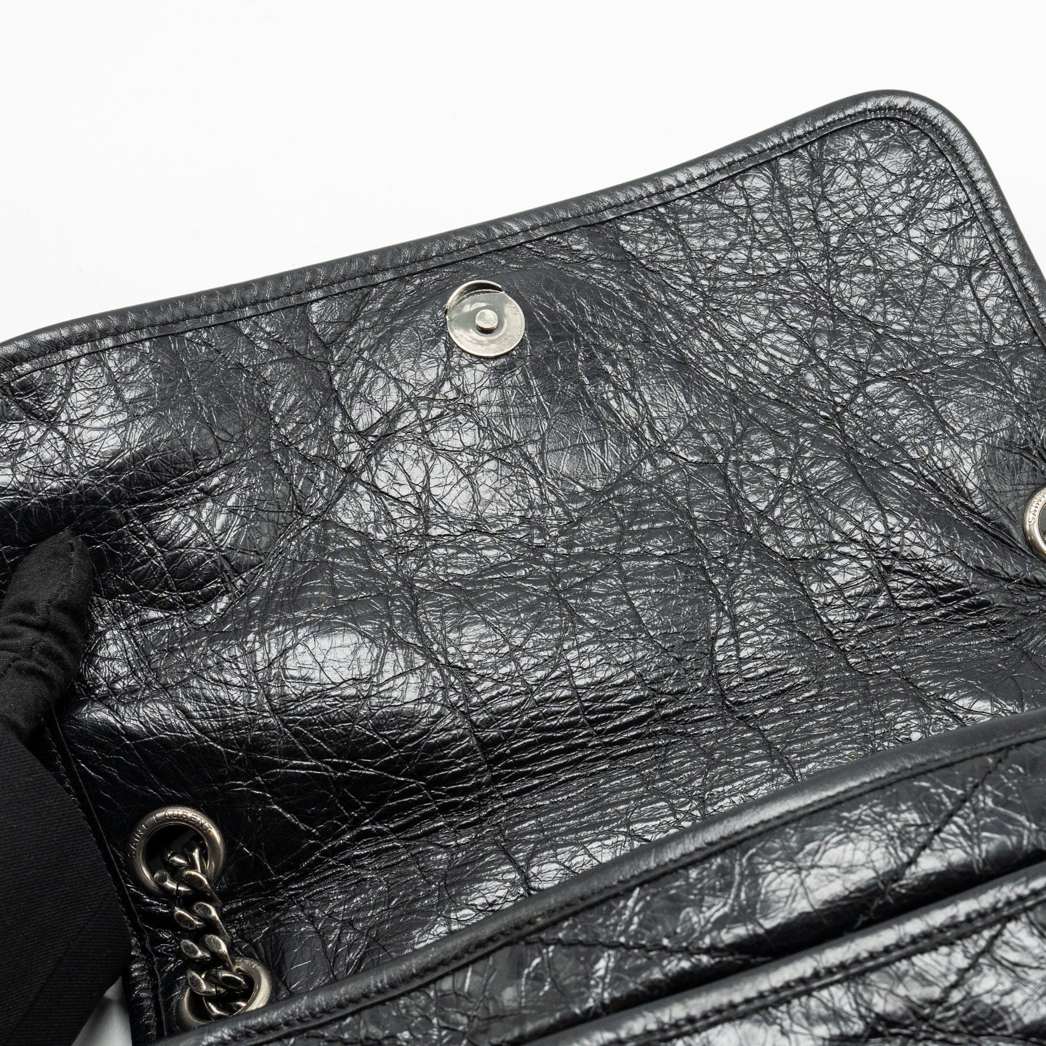 SAINT LAURENT/YSL MEDIUM NIKI BAG SHINY CALFSKIN BLACK SHW