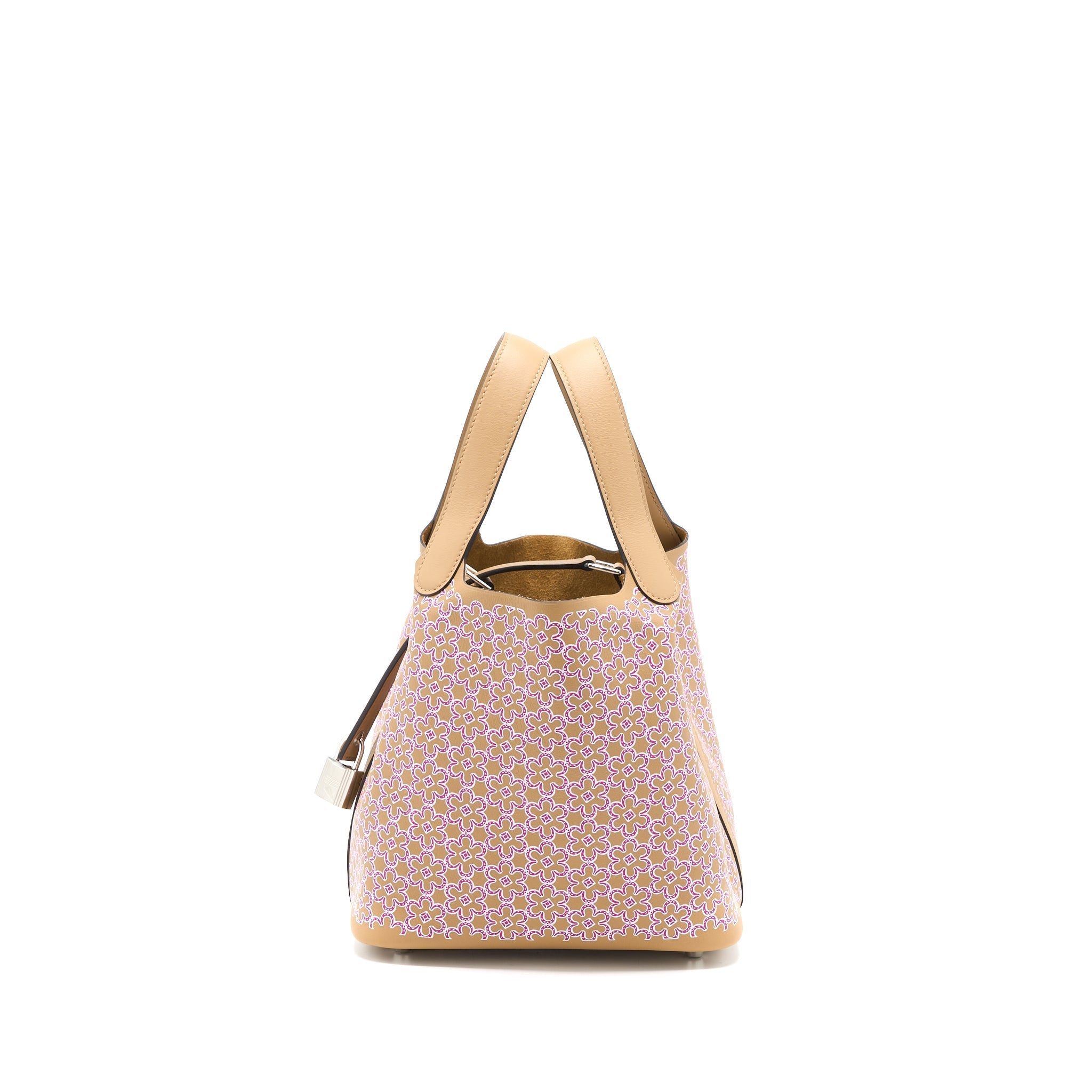 HERMES PICOTIN 18 LOCK BAG LUCKY DAISY SWIFT CHAI/ROSE/BLANC SHW