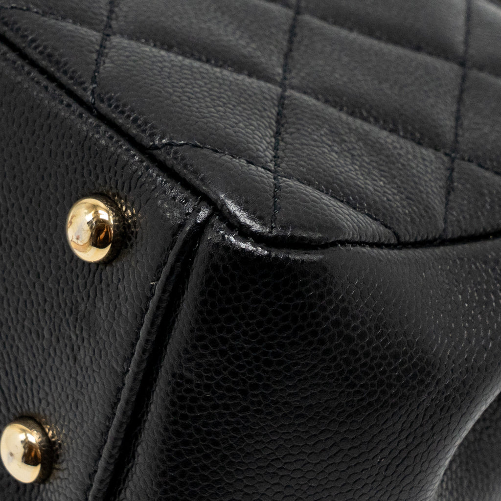 CHANEL SMALL BUSINESS AFFINITY CAVIAR BLACK LGHW