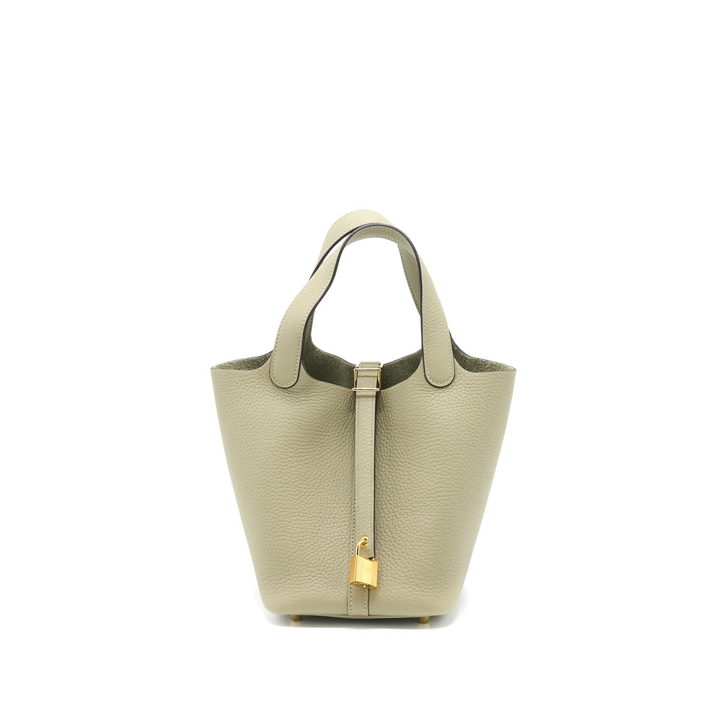 HERMES PICOTIN 18 LOCK BAG CLEMENCE SAUGE GHW