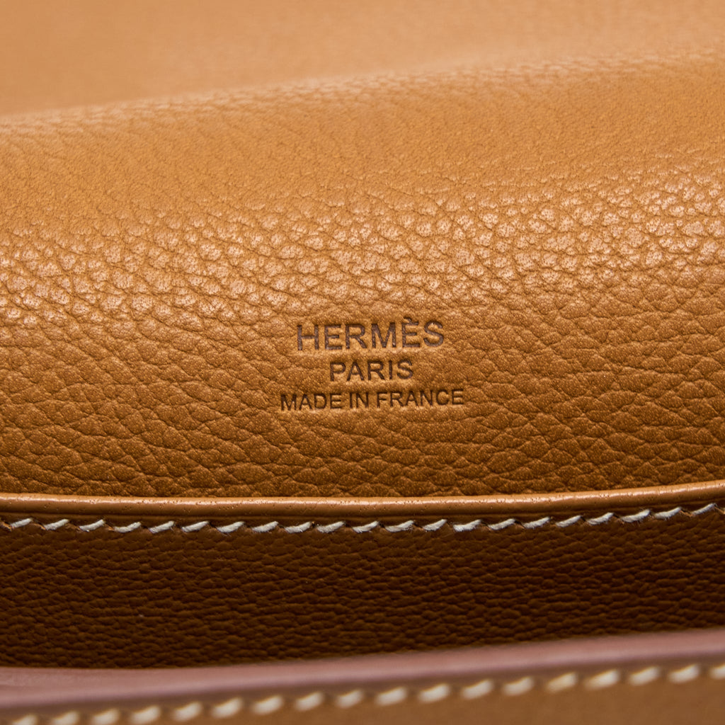HERMES MINI ROULIS BARENIA FAUBOURG 34 FAUVE GHW