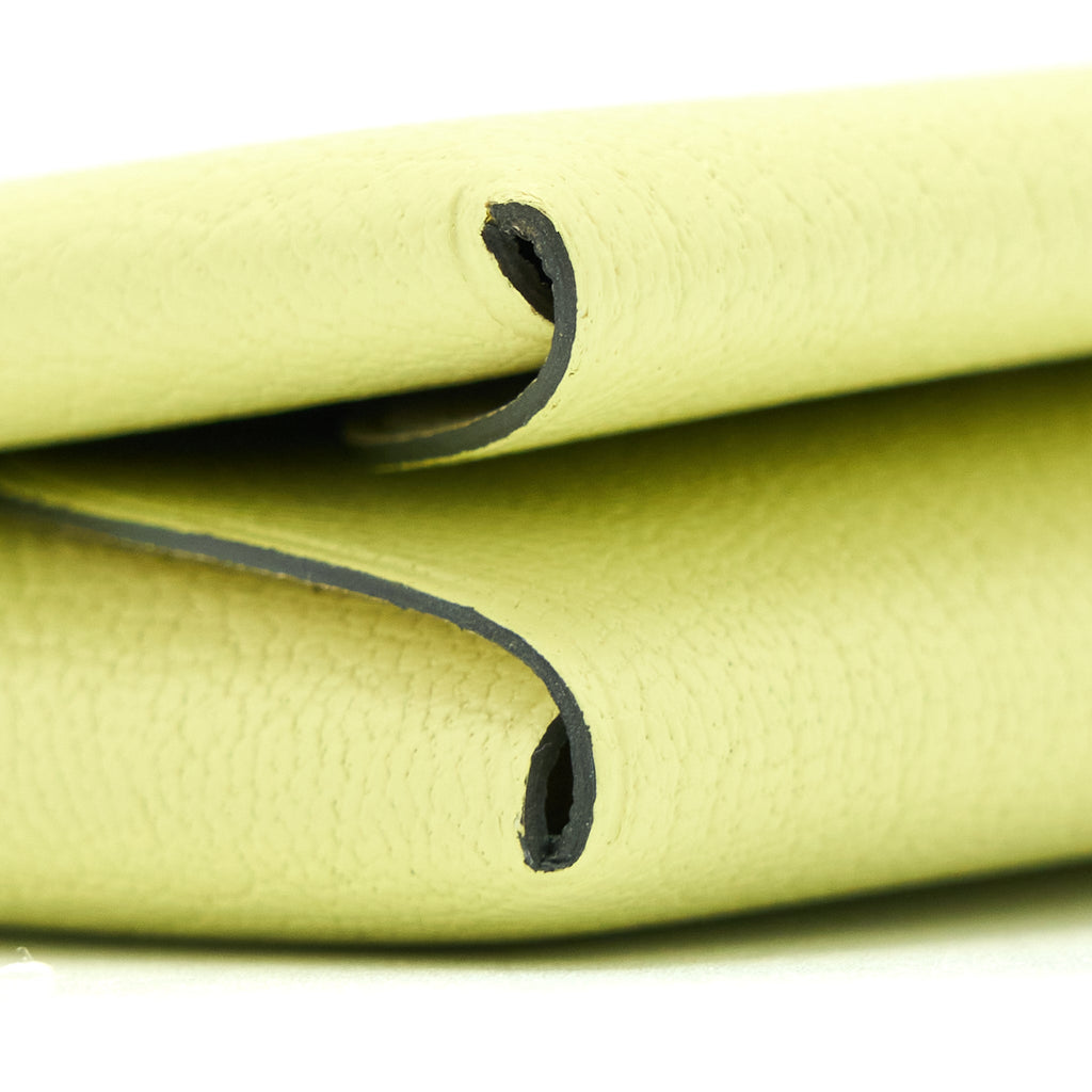 HERMES CALVI DUO COMPACT CHÈVRE MYSORE JAUNE BOURGEON/ NATA