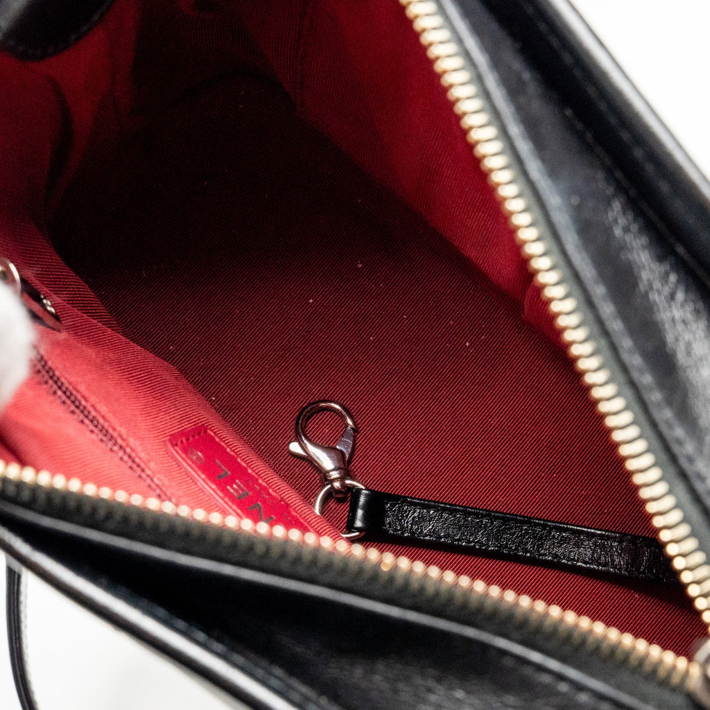 CHANEL SMALL GABRIELLE HOBO BAG AGED CALFSKIN BLACK MULTICOLOURED HARDWARE