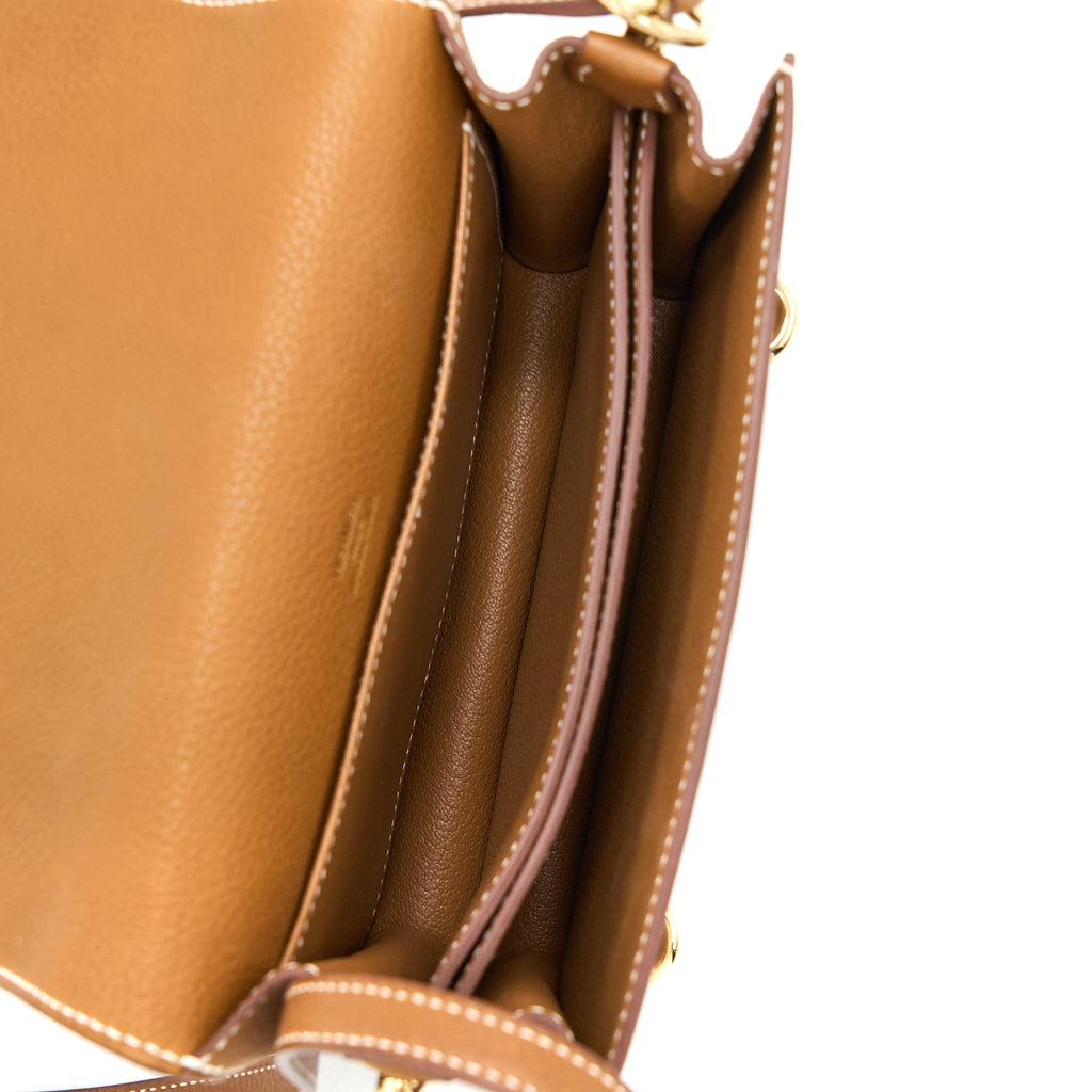 HERMES MINI ROULIS BARENIA FAUBOURG 34 FAUVE GHW