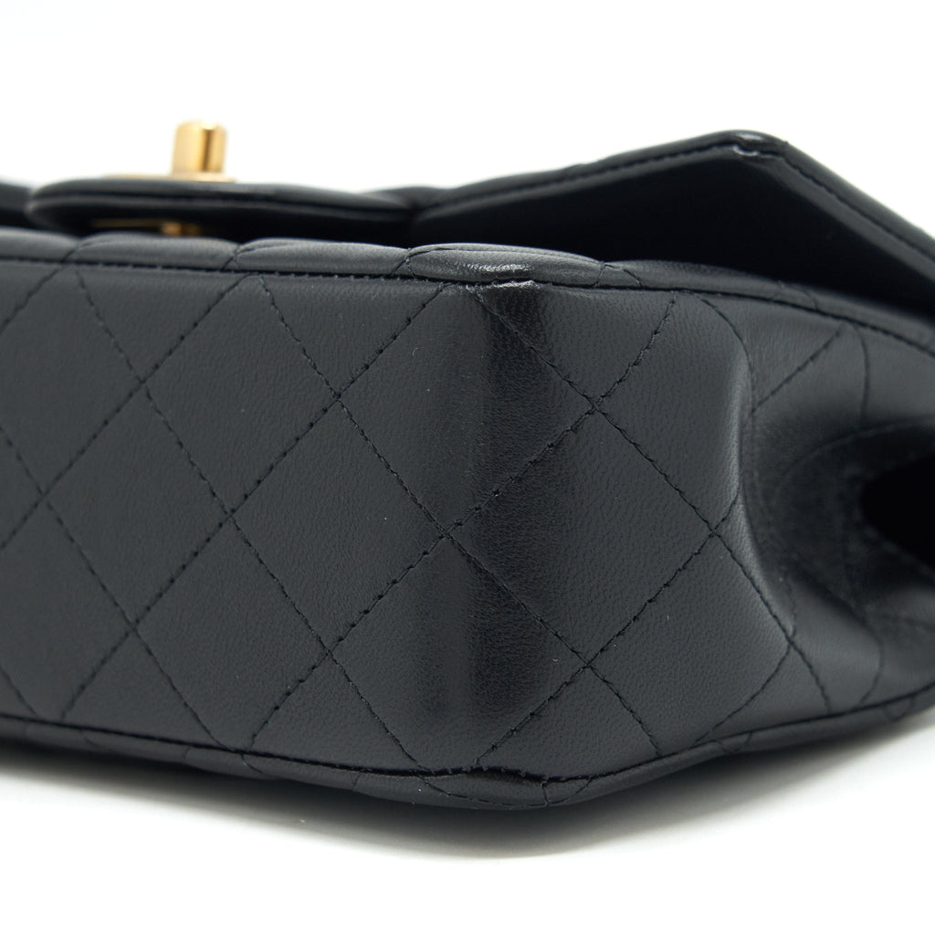 CHANEL TOP HANDLE RECTANGULAR FLAP BAG LAMBSKIN GHW