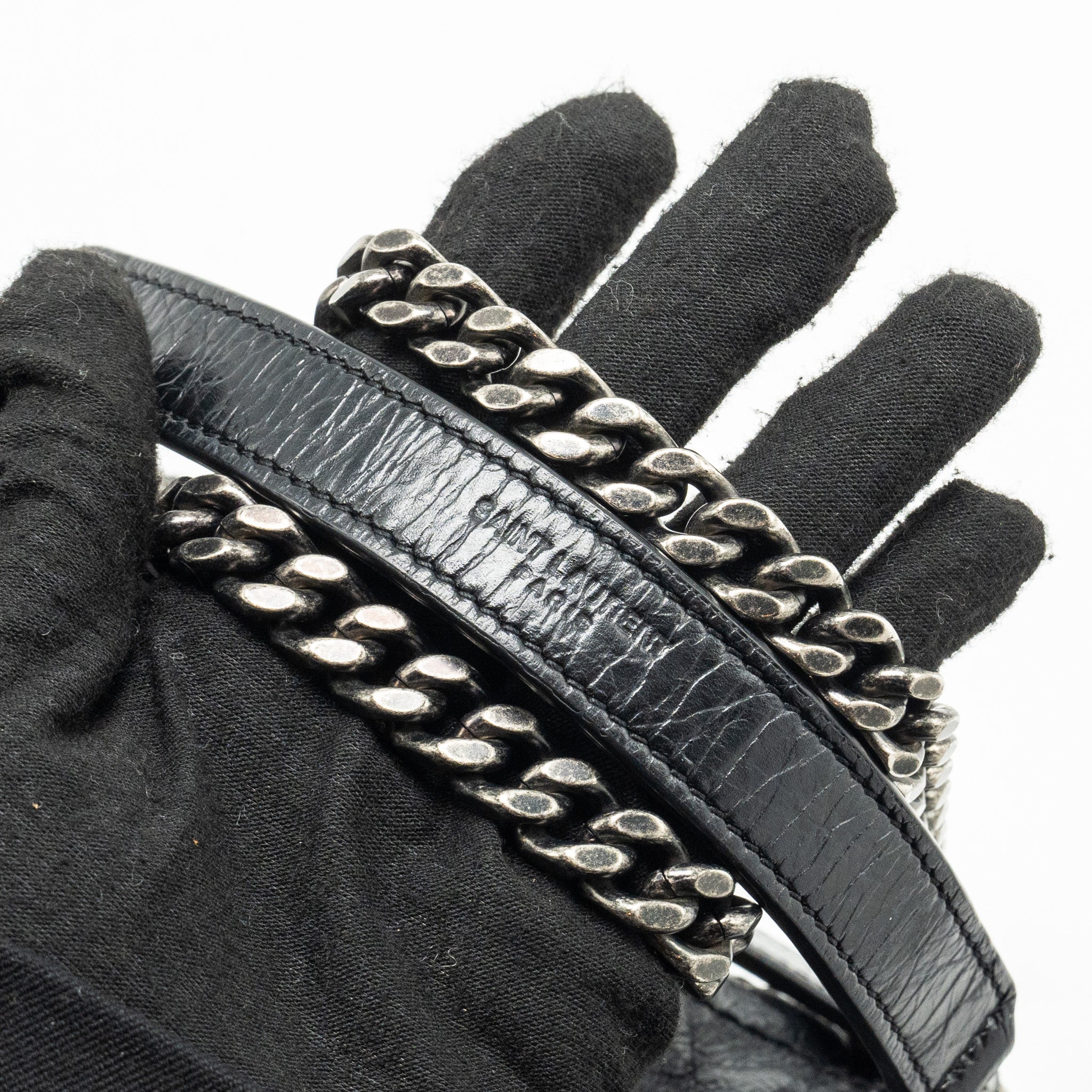 SAINT LAURENT/YSL MEDIUM NIKI BAG SHINY CALFSKIN BLACK SHW