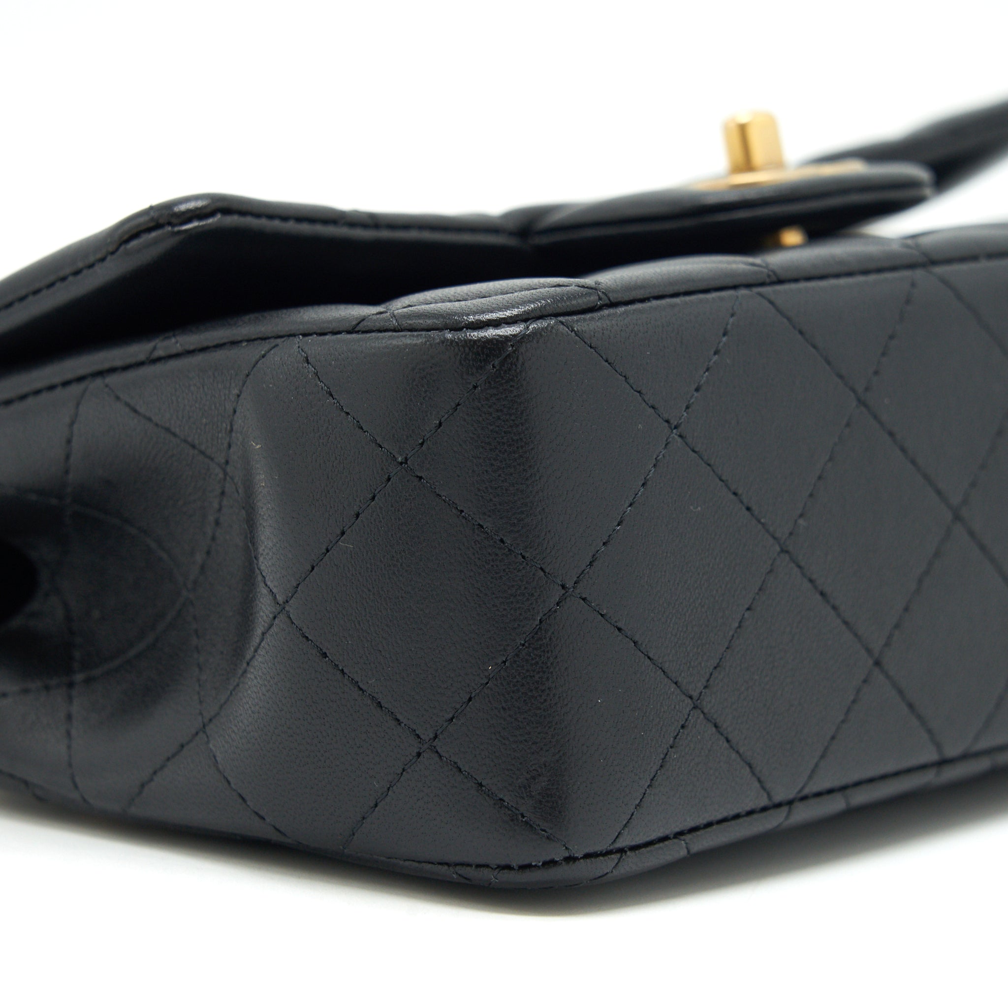 CHANEL TOP HANDLE RECTANGULAR FLAP BAG LAMBSKIN GHW