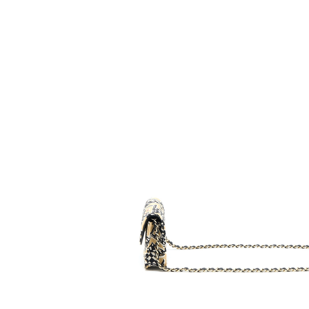 CHANEL MINI CLUTCH WITH CHAINS FABRIC MULTICOLOUR LGHW (MICROCHIP)