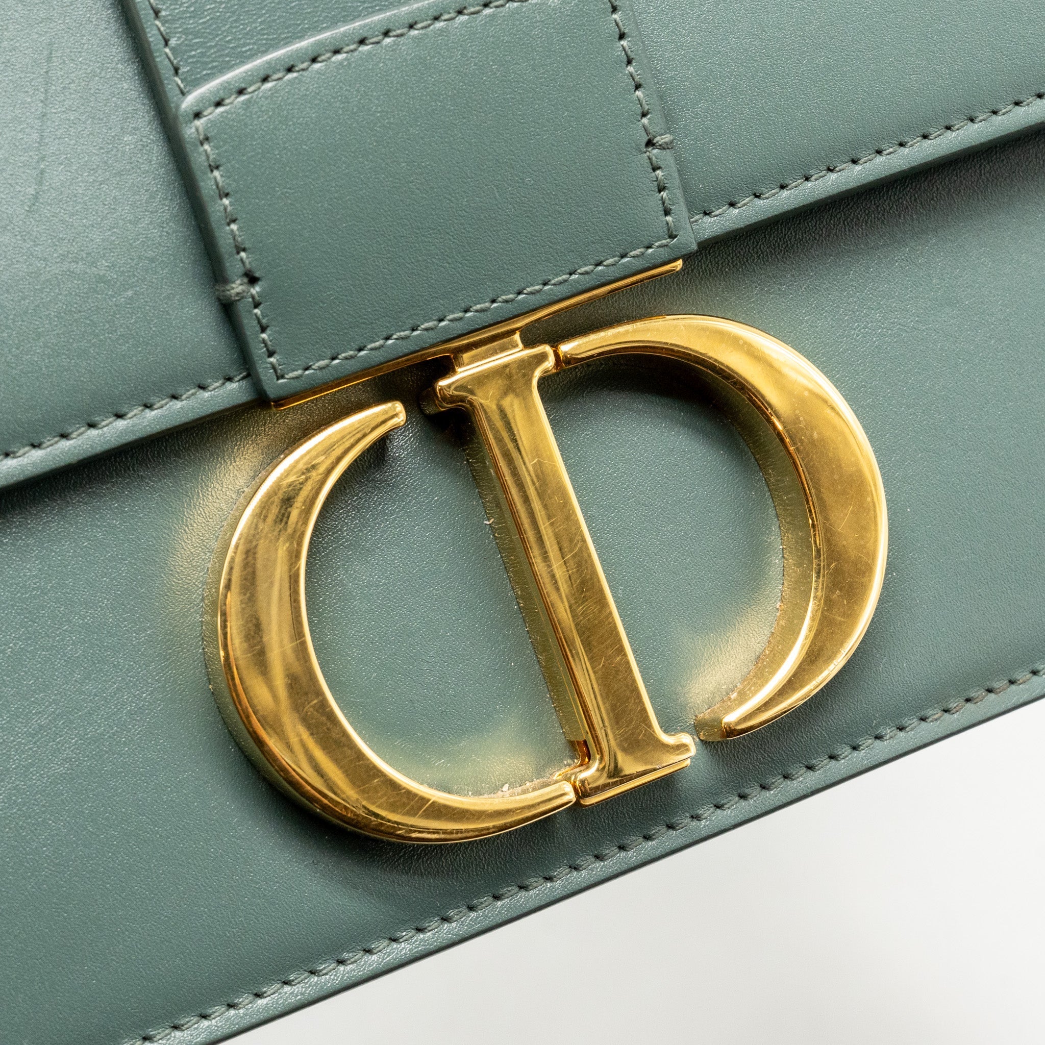 DIOR 30 MONTAIGNE MEDIUM FLAP BAG CALFSKIN GREEN GHW