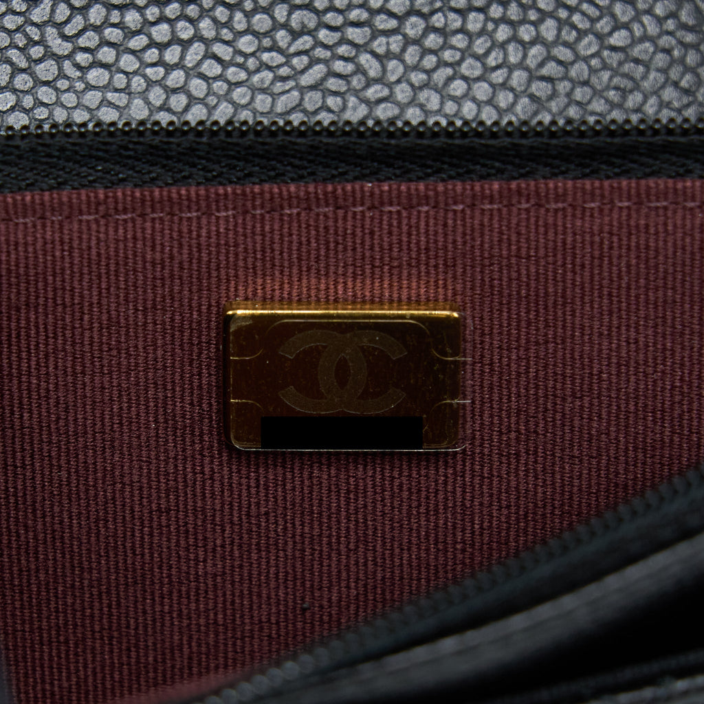 CHANEL CLASSIC WALLET ON CHAIN CAVIAR BLACK GHW (MICROCHIP)