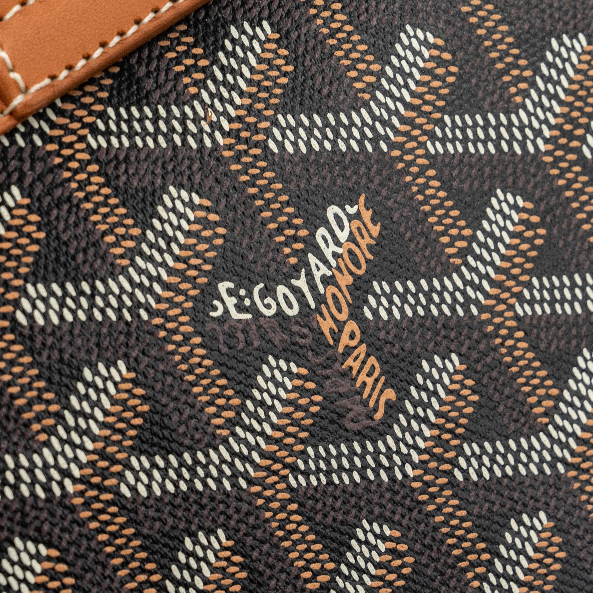 GOYARD MINI STRUCTURE SAIGON BAG CANVAS/CALFSKIN BLACK/TAN SHW