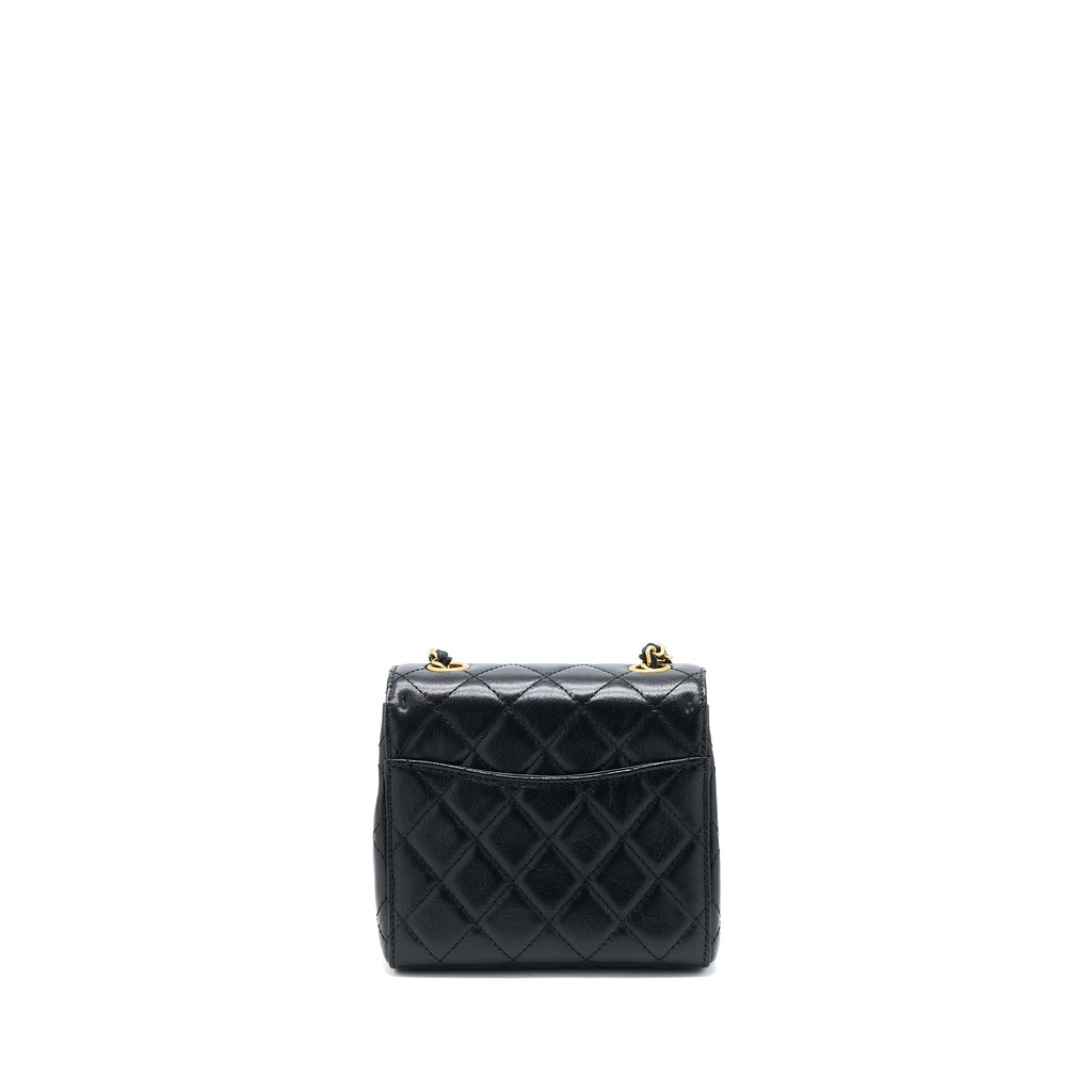 CHANEL 22K RETRO CLASSIC NEW SQUARE MINI FLAP BAG GOATSKIN BLACK GHW (MICROCHIP)