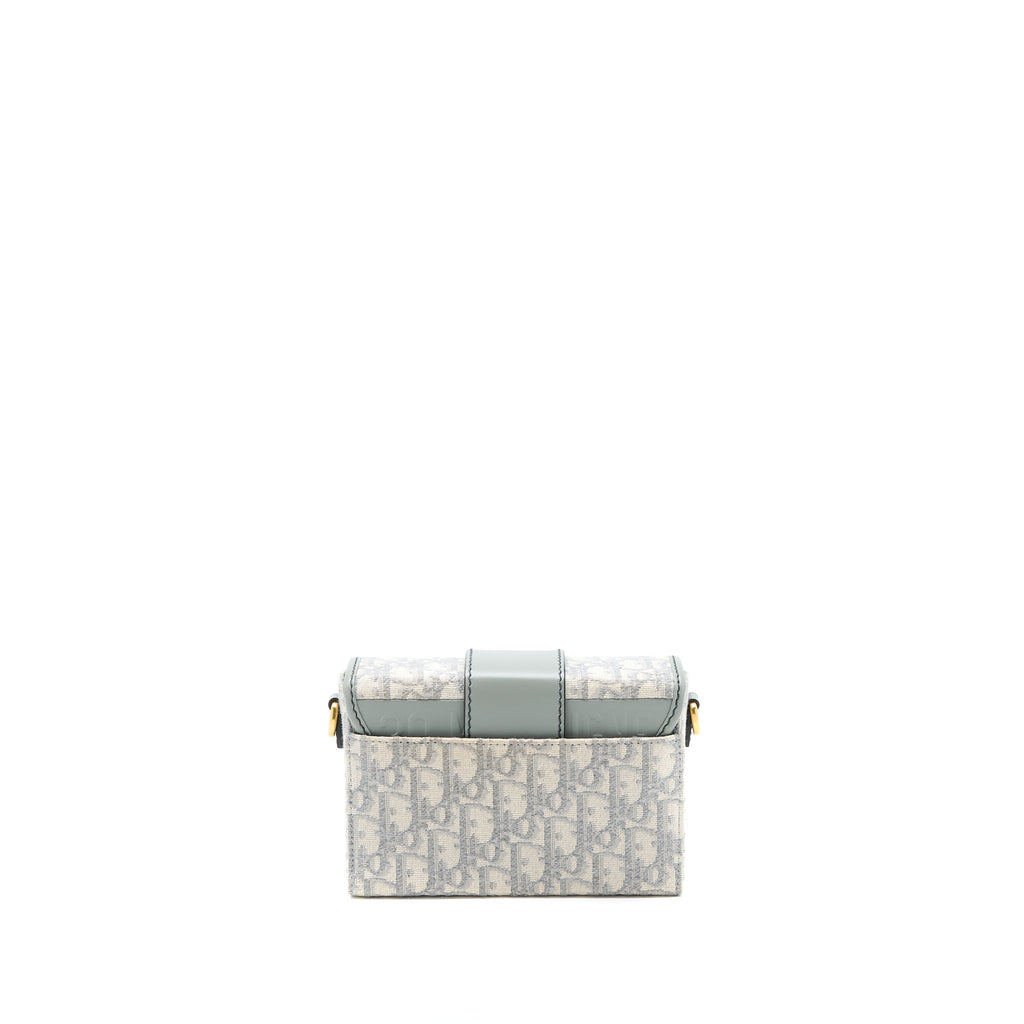 DIOR 30 MONTAIGNE MINI BOX BAG GREY OBLIQUE JACQUARD GHW