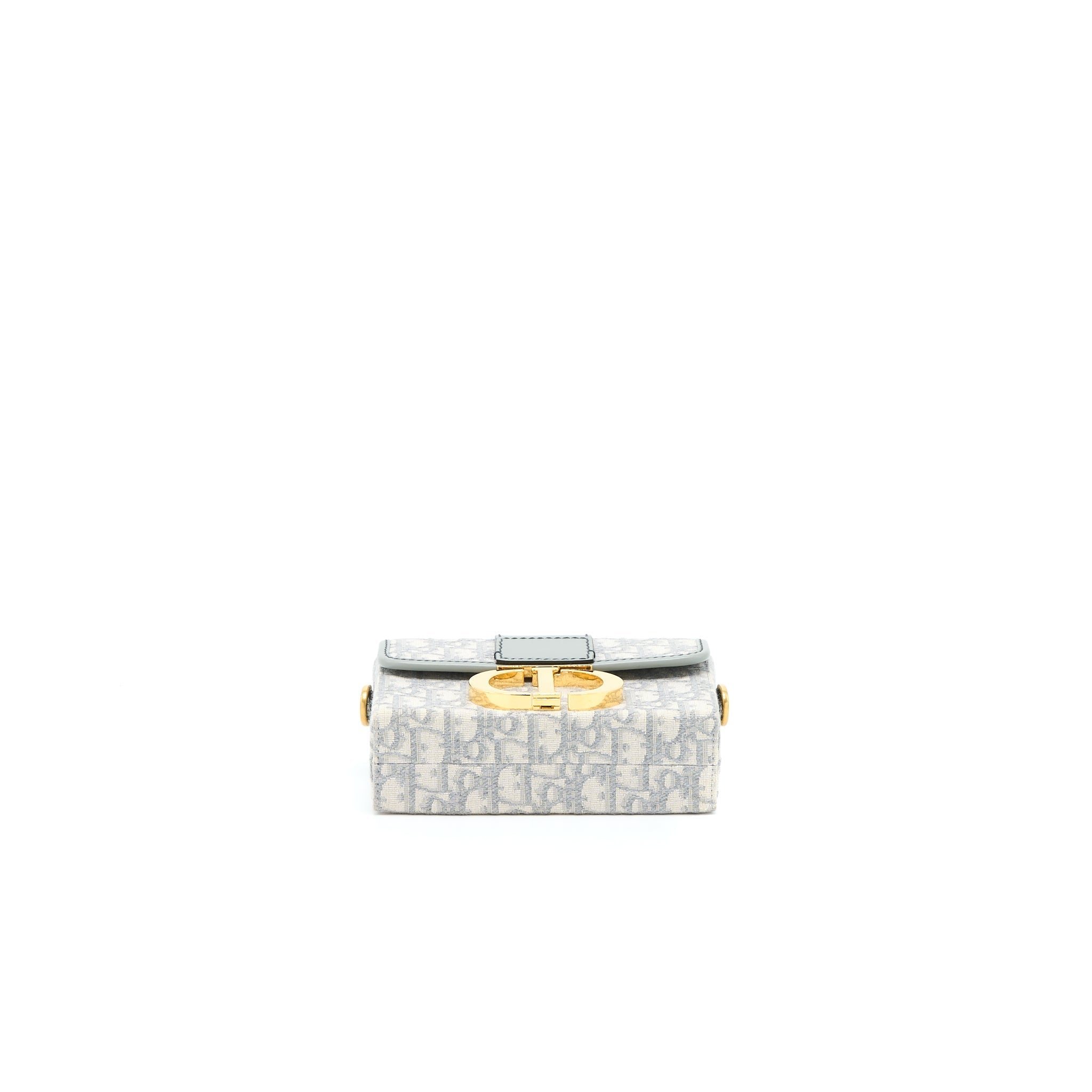 DIOR 30 MONTAIGNE MINI BOX BAG GREY OBLIQUE JACQUARD GHW