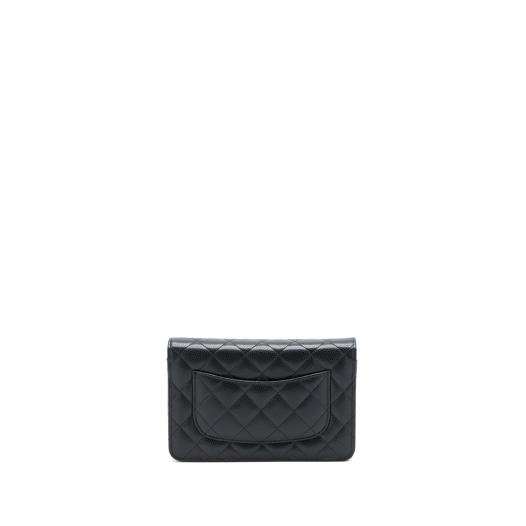 CHANEL CLASSIC WALLET ON CHAIN CAVIAR BLACK GHW (MICROCHIP)