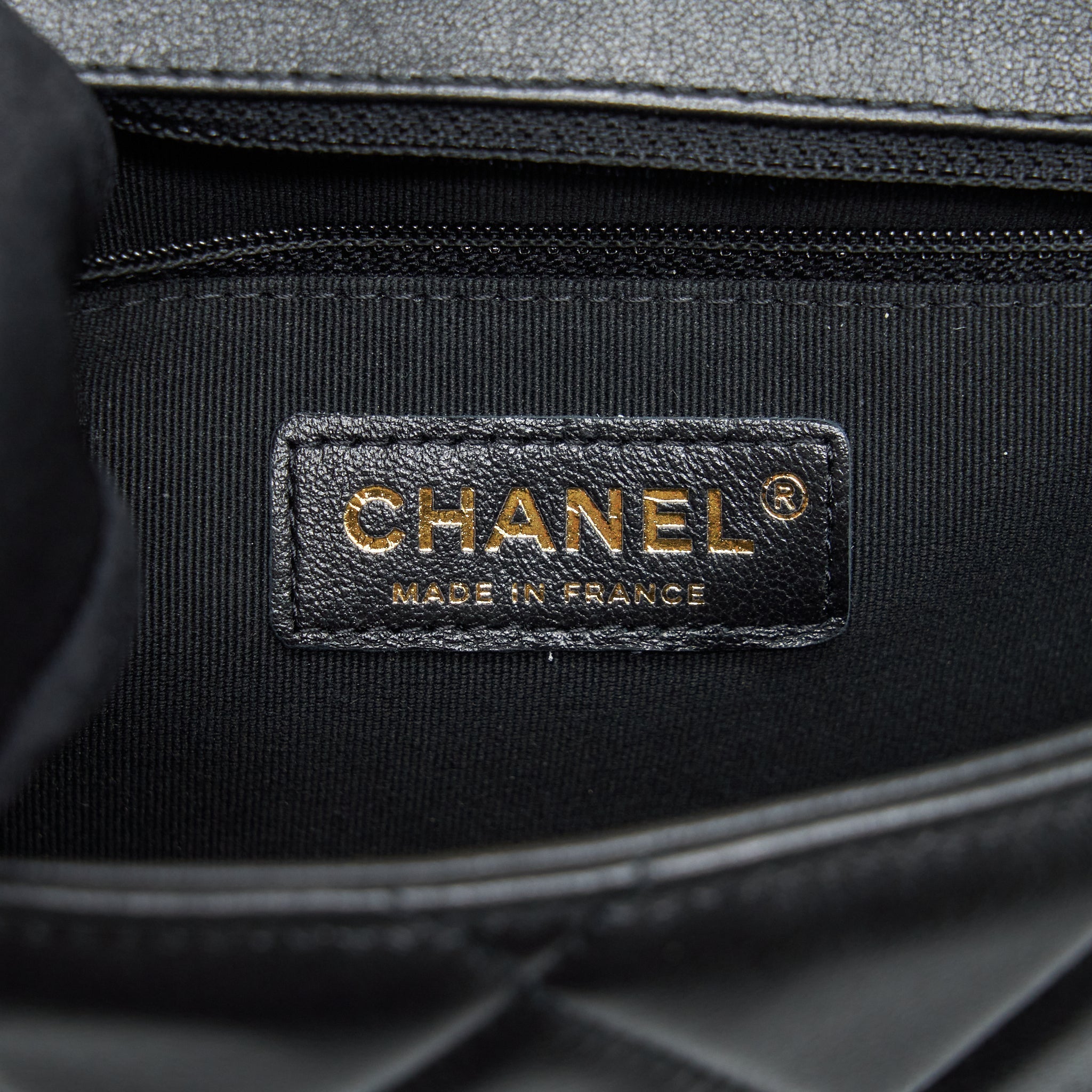 CHANEL QUILTED MEDIUM SQUARE FLAP BAG LAMBSKIN BLACK BRUSHED GHW (MICROCHIP)