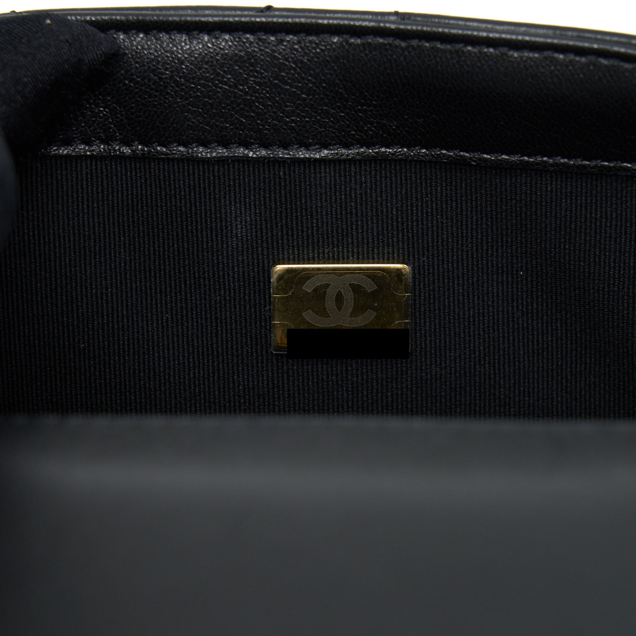 CHANEL QUILTED MEDIUM SQUARE FLAP BAG LAMBSKIN BLACK BRUSHED GHW (MICROCHIP)