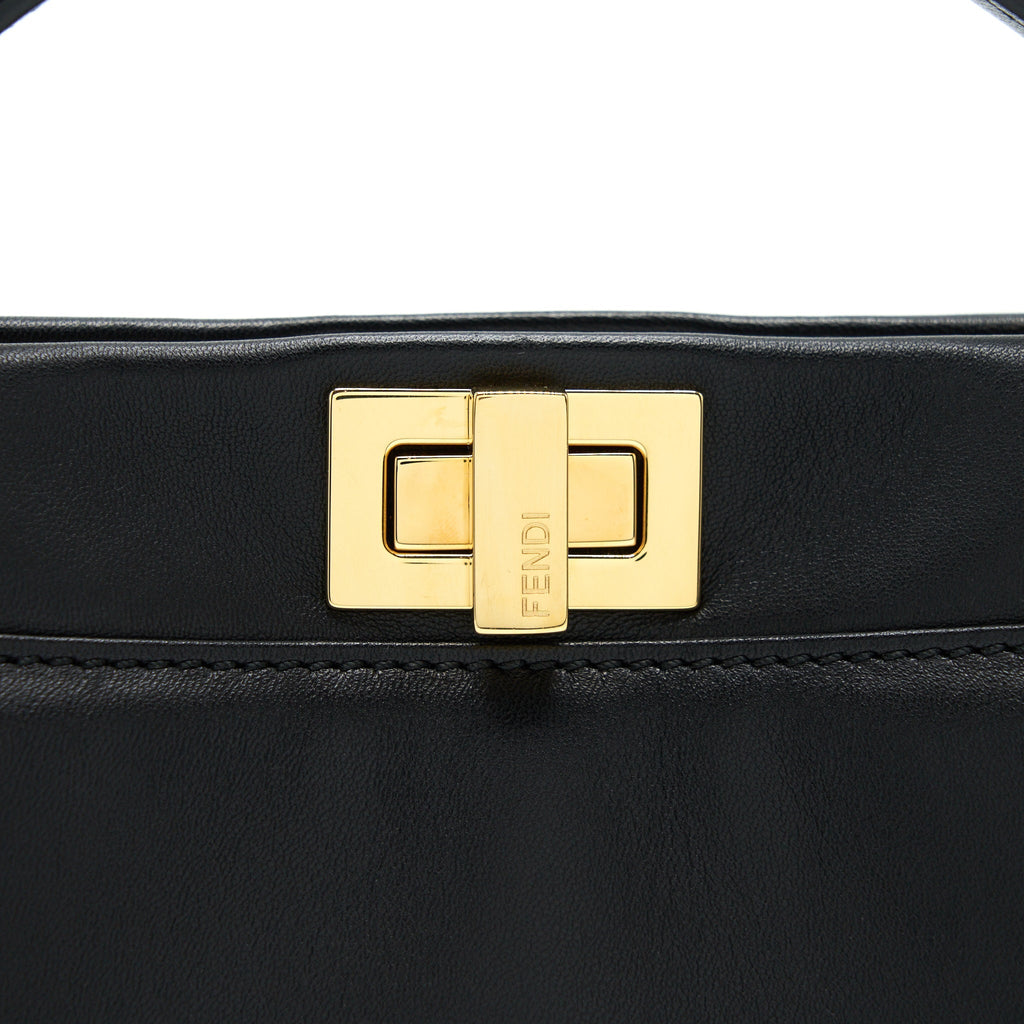 FENDI MINI PEEKABOO LAMBSKIN BLACK GHW