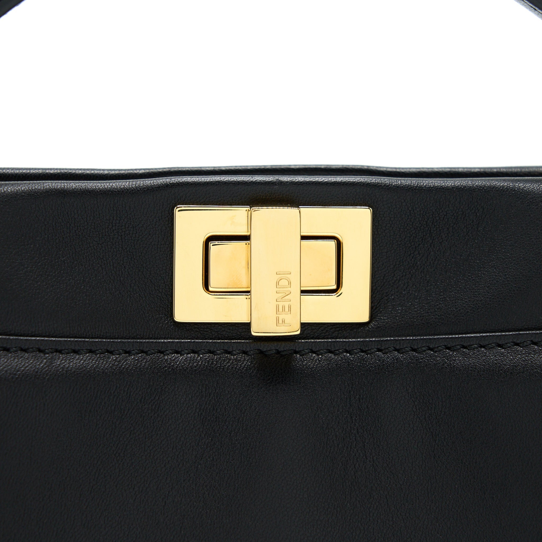 FENDI MINI PEEKABOO LAMBSKIN BLACK GHW