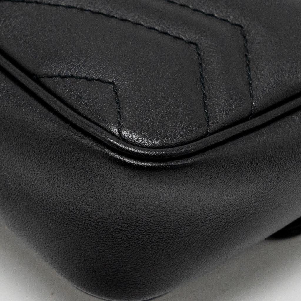 GUCCI MINI GG MARMONT CALFSKIN BLACK GHW