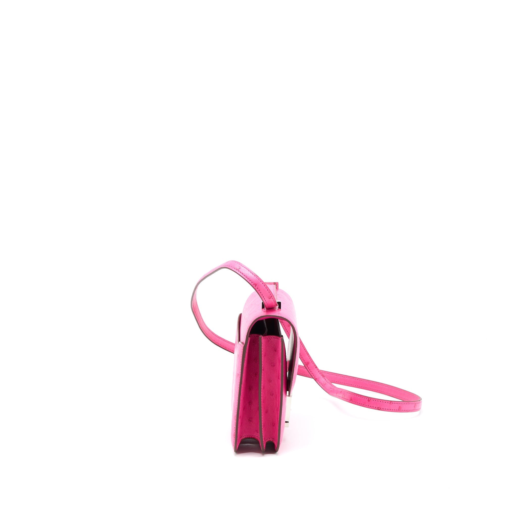 HERMES CONSTANCE MINI OSTRICH E5 ROSE TYRIEN SHW