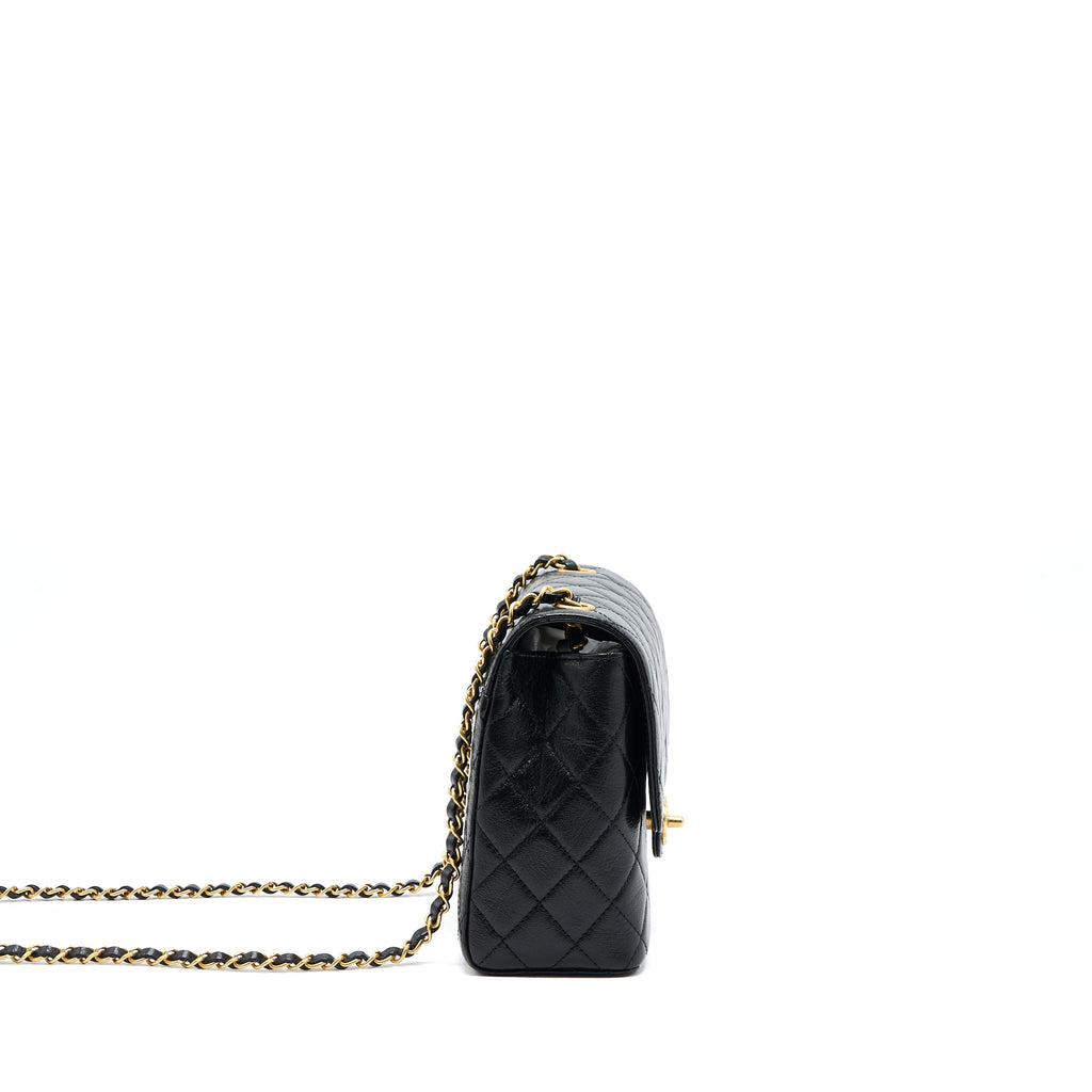 CHANEL 22K RETRO CLASSIC NEW SQUARE FLAP BAG GOATSKIN BLACK GHW (MICROCHIP)