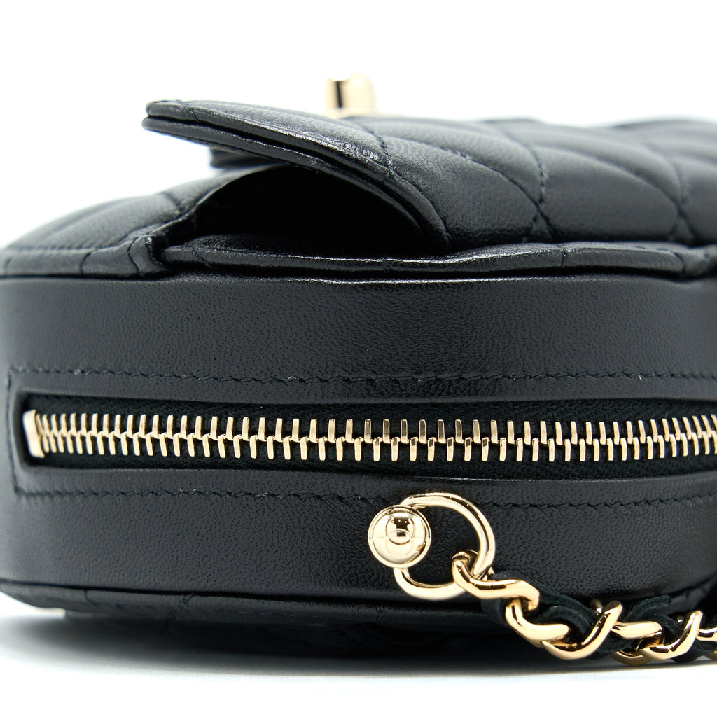 CHANEL 22S SMALL HEART BAG LAMBSKIN BLACK LGHW