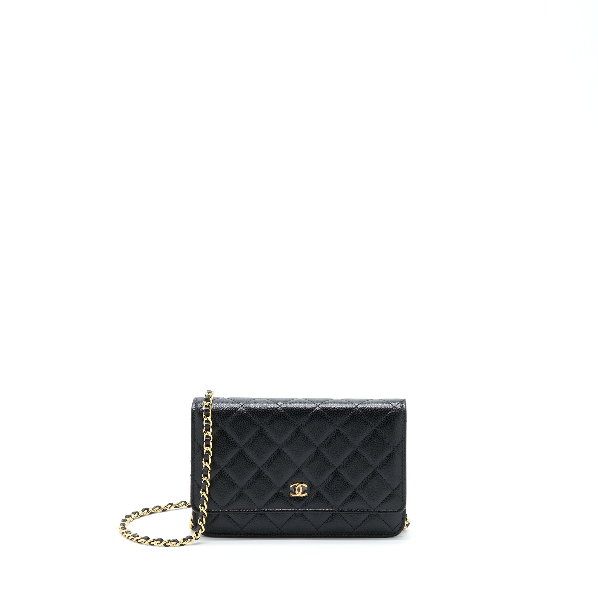 CHANEL CLASSIC WALLET ON CHAIN CAVIAR BLACK GHW