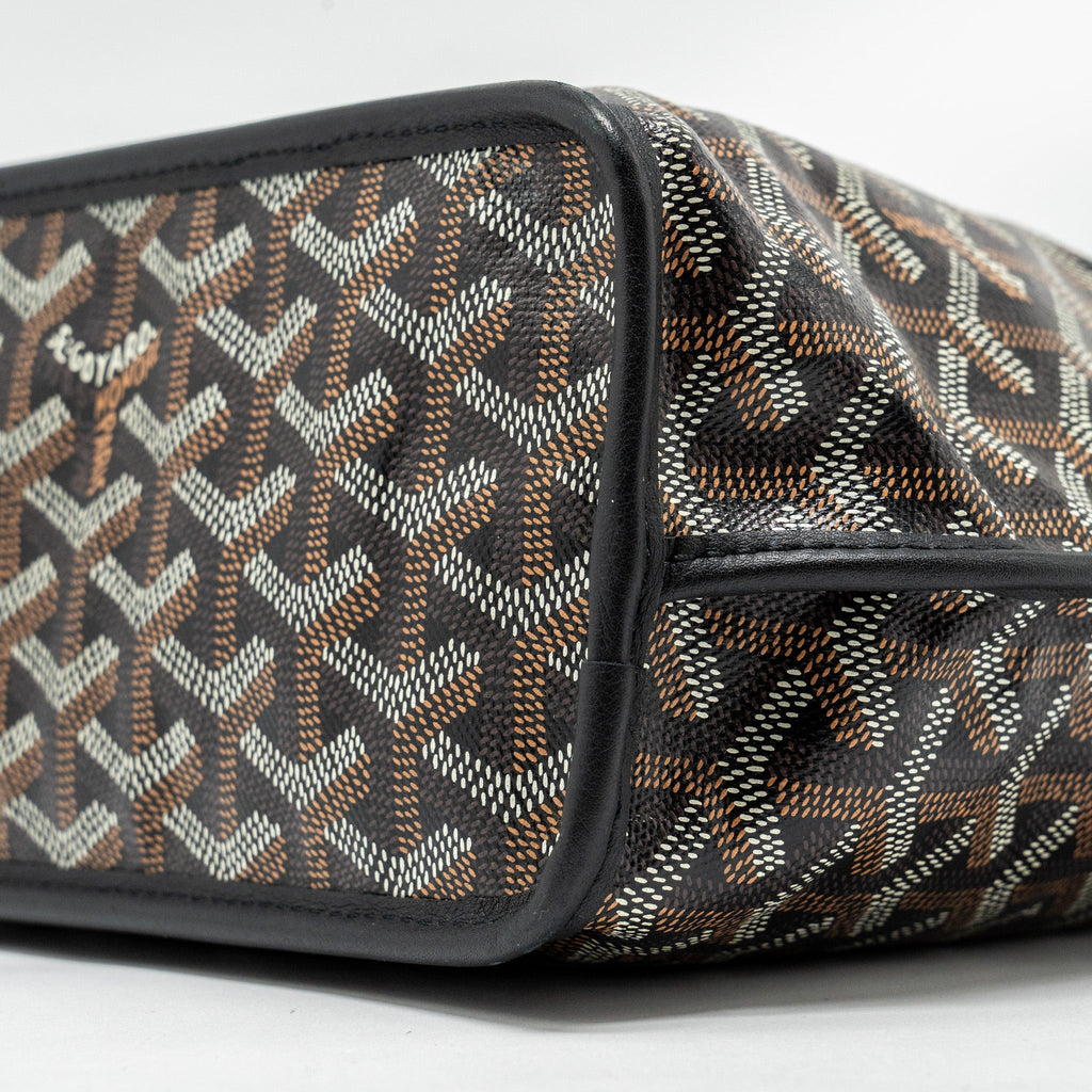 GOYARD MINI ANJOU TOTE GOYARDLINE CANVAS/ CALFSKIN BLACK SHW