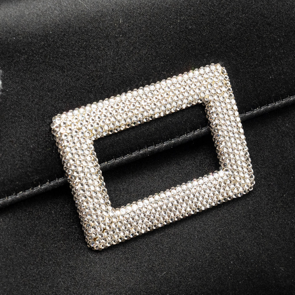 ROGER VIVIER MISS VIV MINI BAG SATIN BLACK LGHW