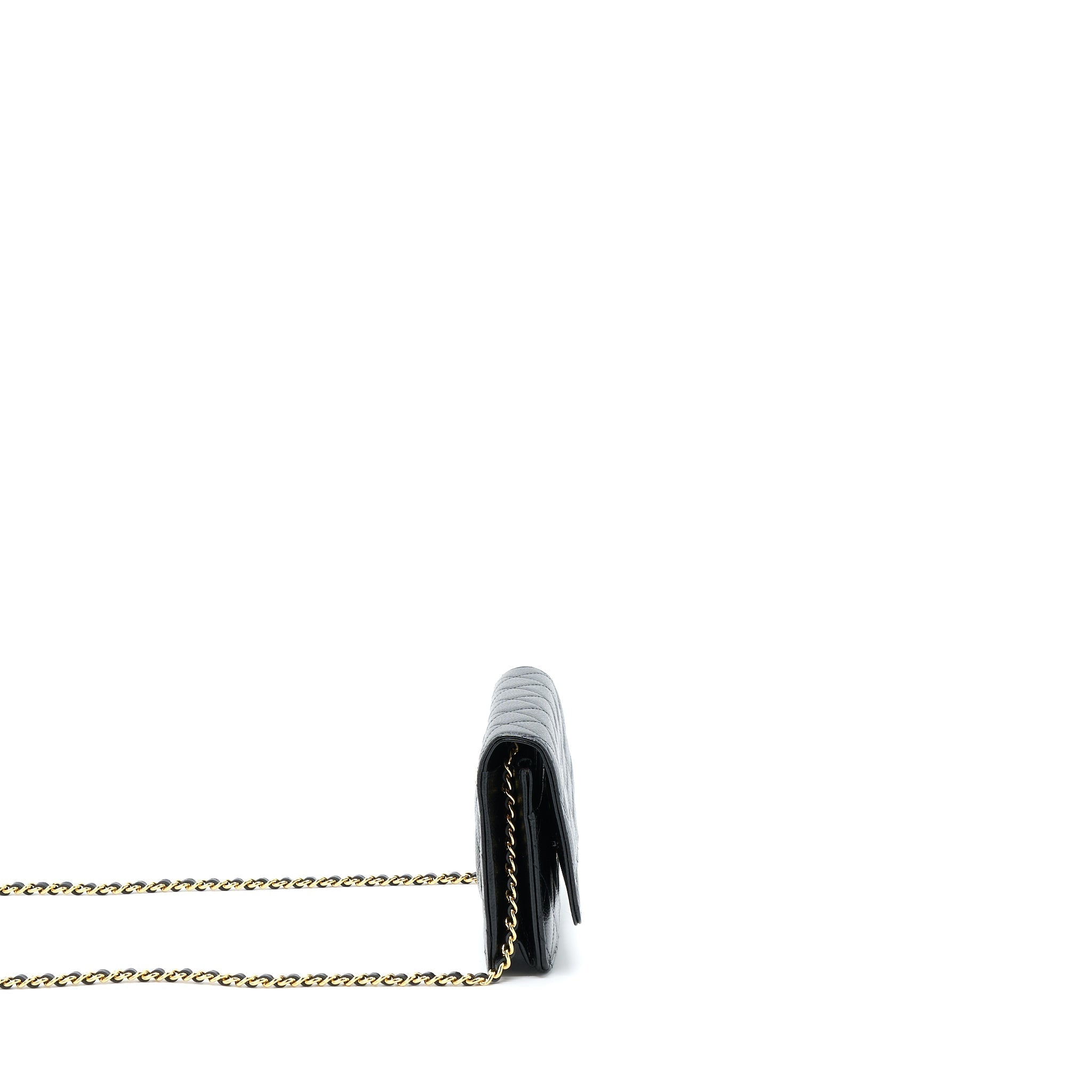 CHANEL CLASSIC WALLET ON CHAIN CAVIAR BLACK GHW