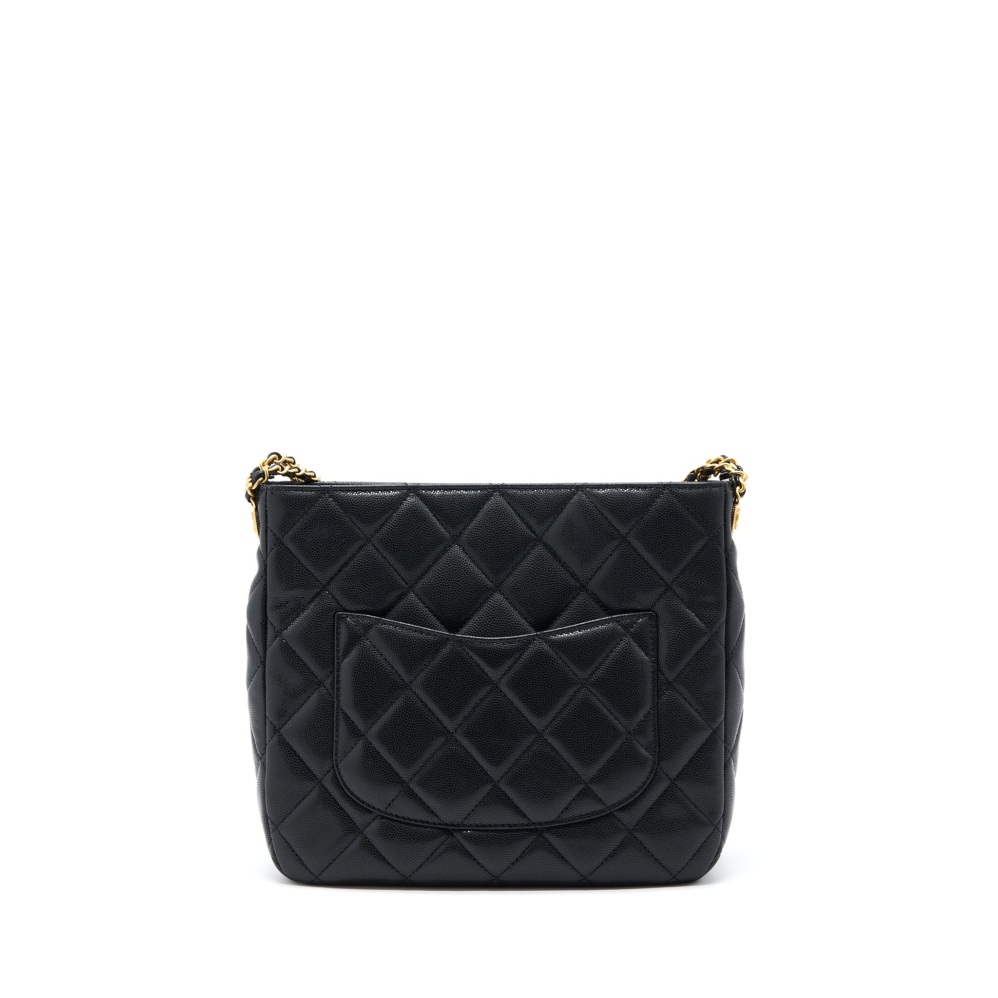 CHANEL 22A TWIST YOUR BUTTONS HOBO SHOULDER BAG CAVIAR BLACK GHW (MICROCHIP)