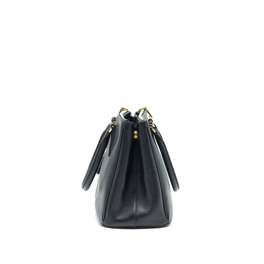 PRADA SMALL SAFFIANO LEATHER TOTE BAG BLACK GHW