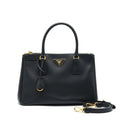 PRADA SMALL SAFFIANO LEATHER TOTE BAG BLACK GHW