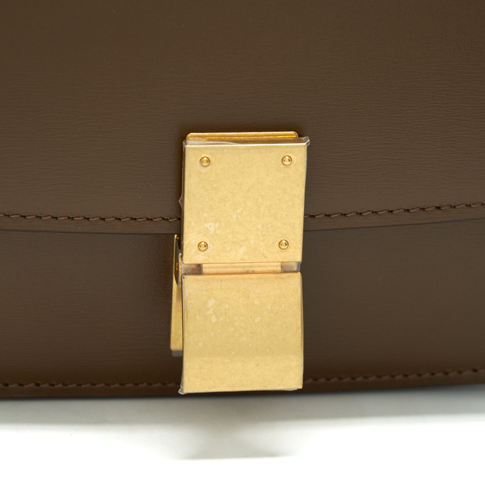 CELINE SMALL CLASSIC BOX BAG CAMEL GHW