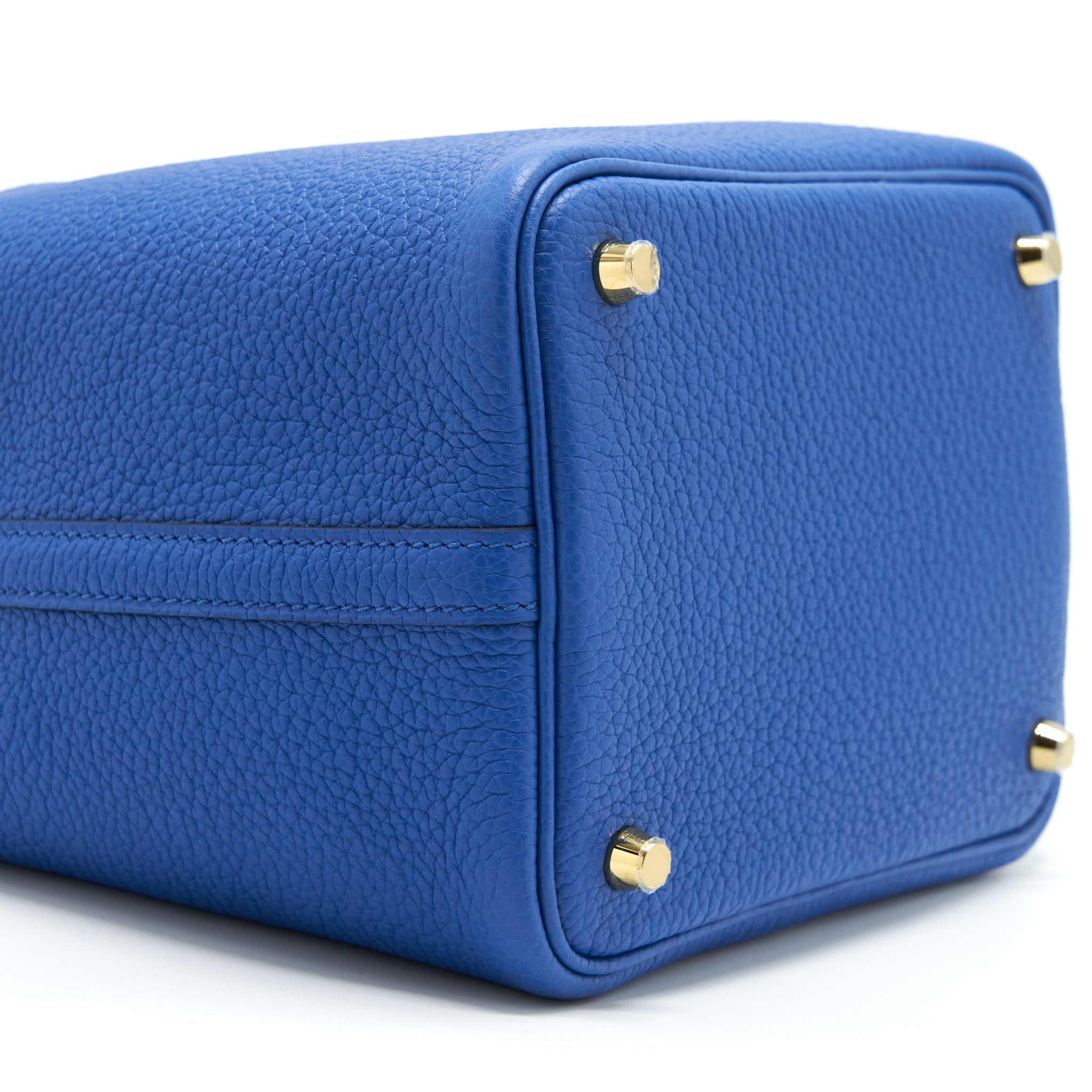HERMES PICOTIN 18 LOCK BAG TAURILLON MAURICE BLEU DE FRANCE GHW
