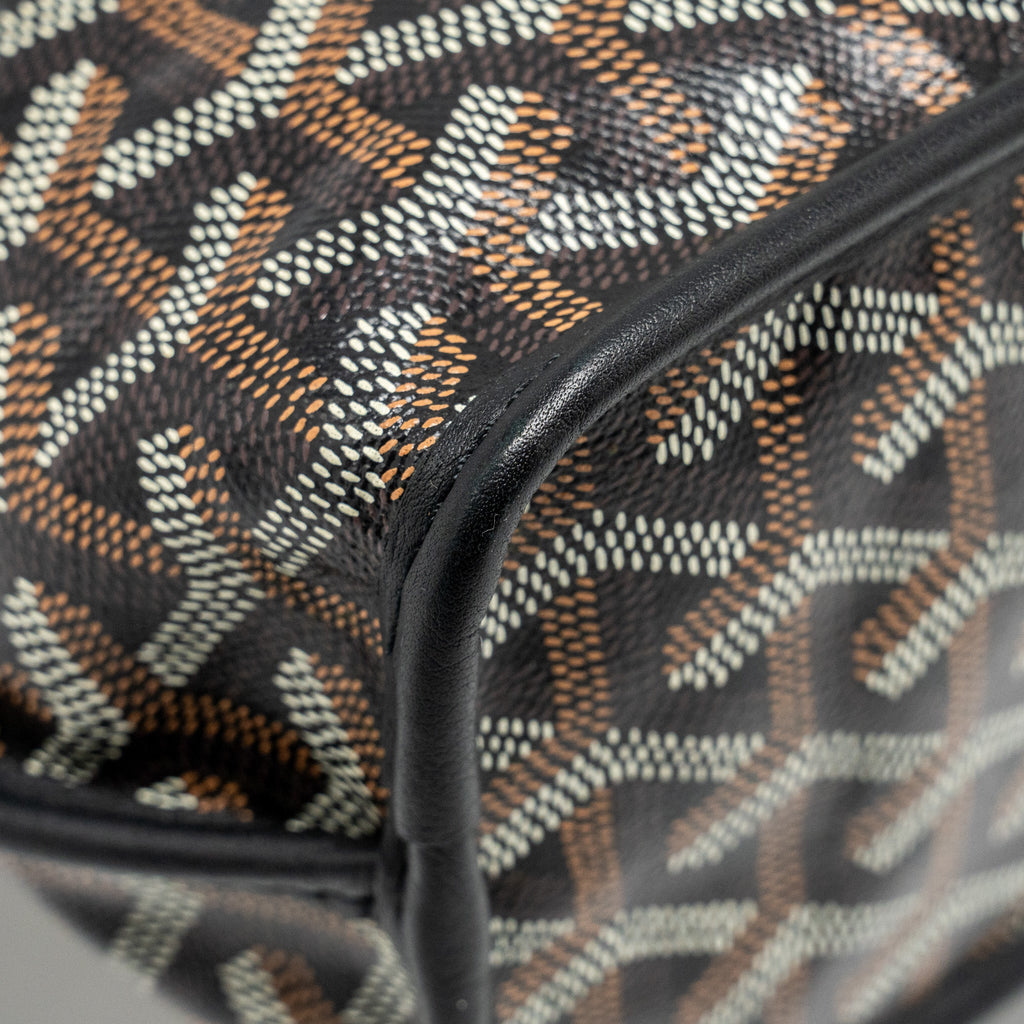 GOYARD MINI ANJOU TOTE GOYARDLINE CANVAS/ CALFSKIN BLACK SHW