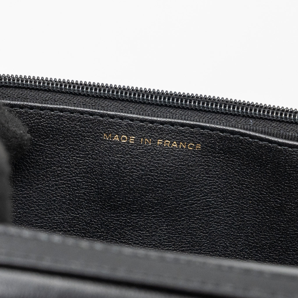 CHANEL COCO HEART WALLET ON CHAIN LAMBSKIN BLACK GHW (MICROCHIP)