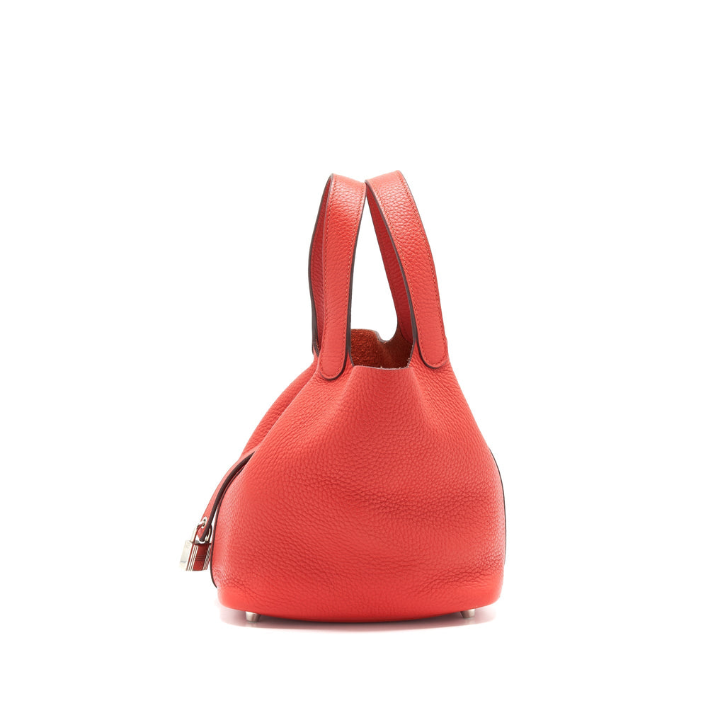 HERMES PICOTIN 18 LOCK BAG ROUGE TOMATE SHW