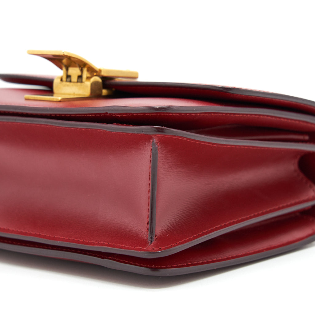 CELINE SMALL CLASSIC BOX BAG RED WITH GHW