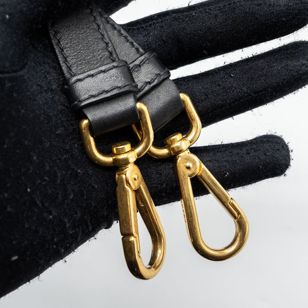PRADA TOTE BAG NYLON / LEATHER BLACK GHW