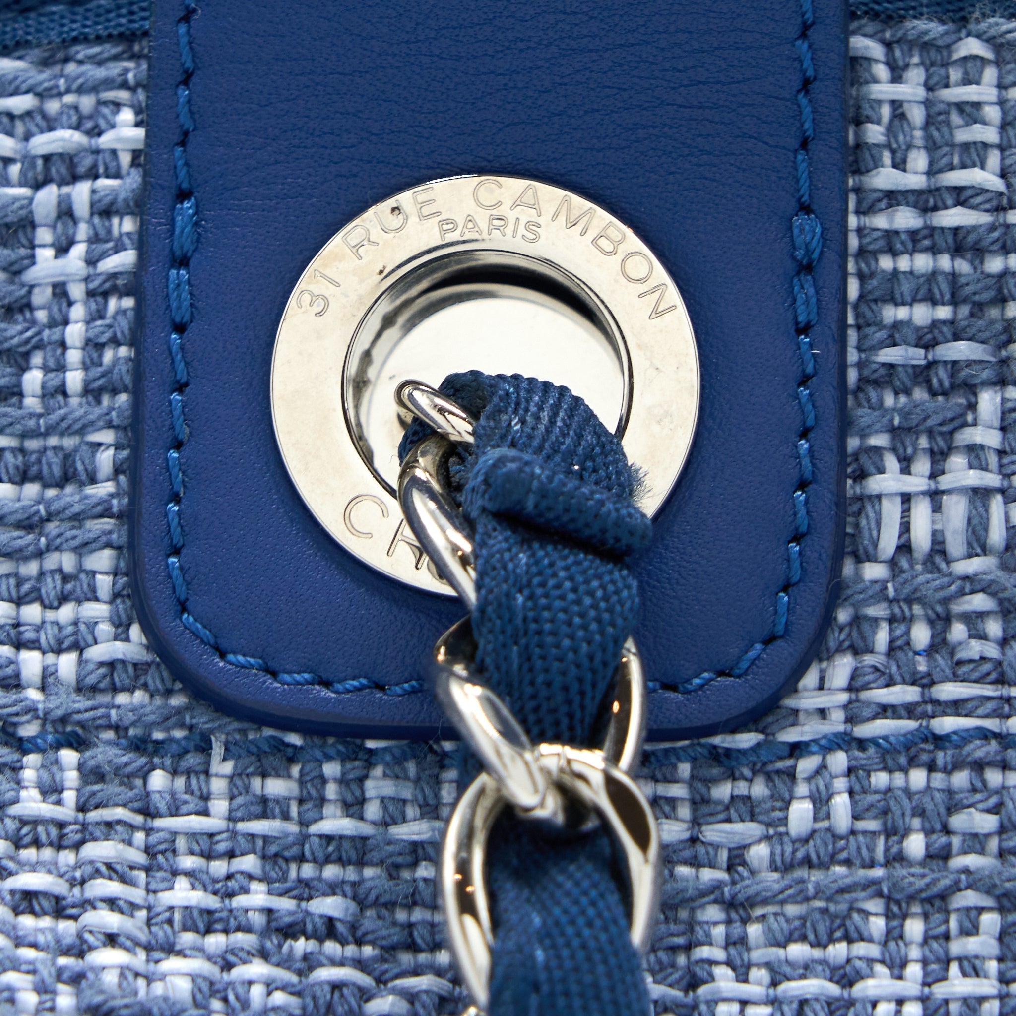 CHANEL DEAUVILLE TOTE TWEED LIGHT BLUE SHW
